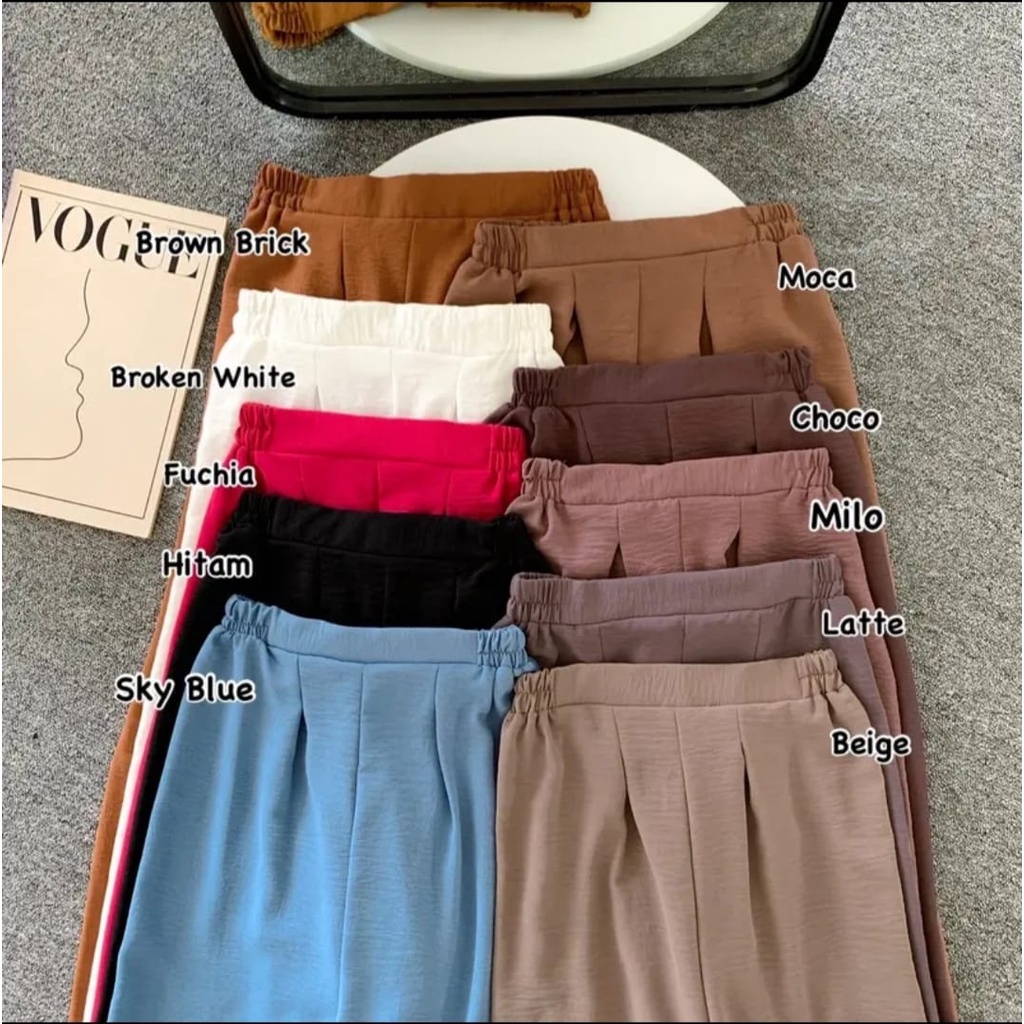 Maiza Loose Pants Kulot Crinkle Celana Kulot Highwaist