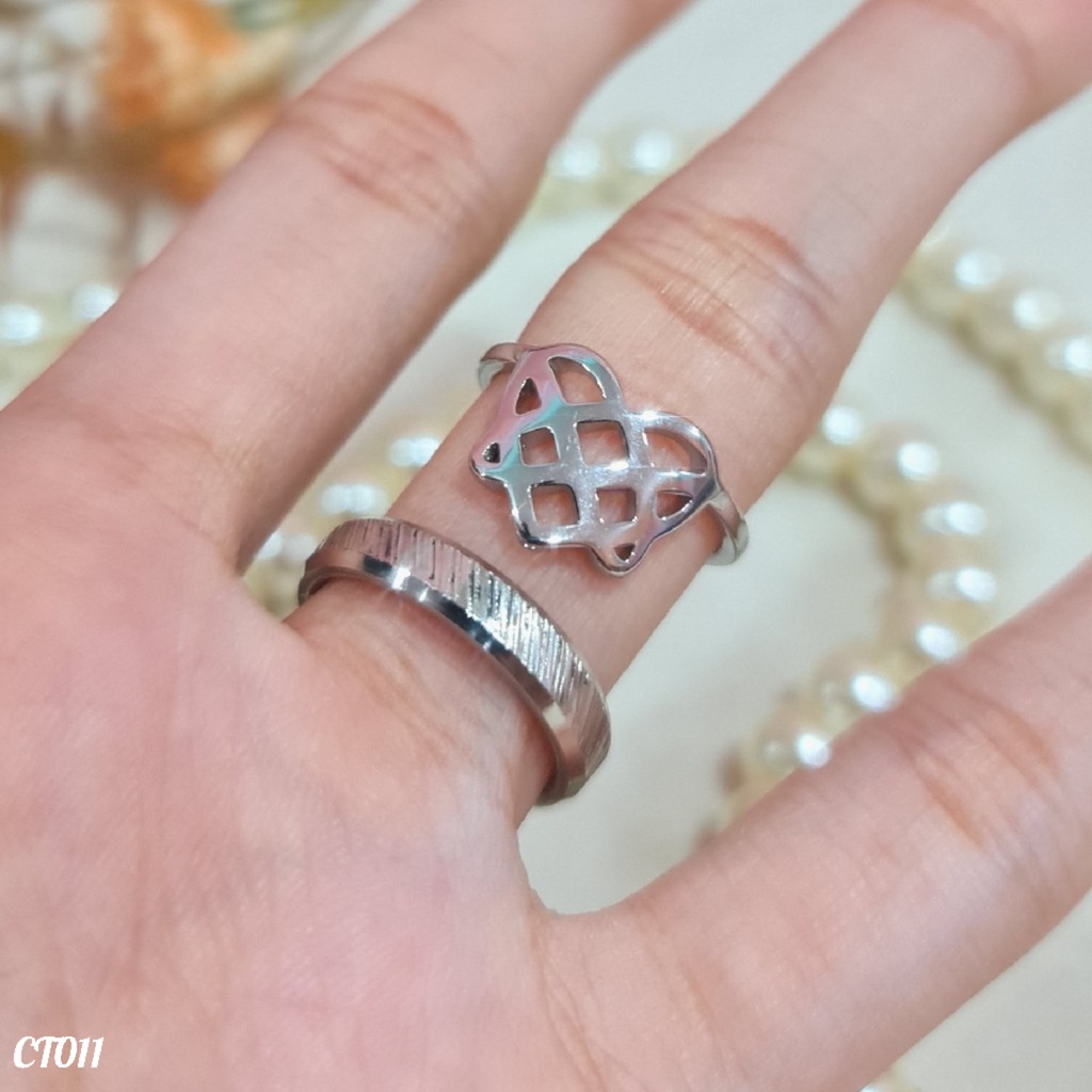 PGX Cincin Titanium Couple Tunangan Aksesoris Fashion Perhiasan Anti Karat - CT011