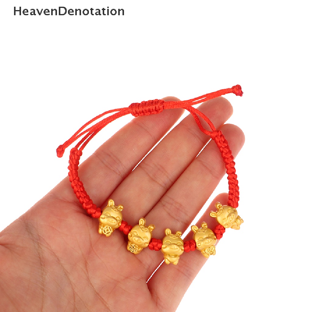 [HeavenDenotation] 2023tahun Baru Yang Dapat Disesuaikan Kelinci Hewan Pesona Gelang Beruntung Tali Merah HDV