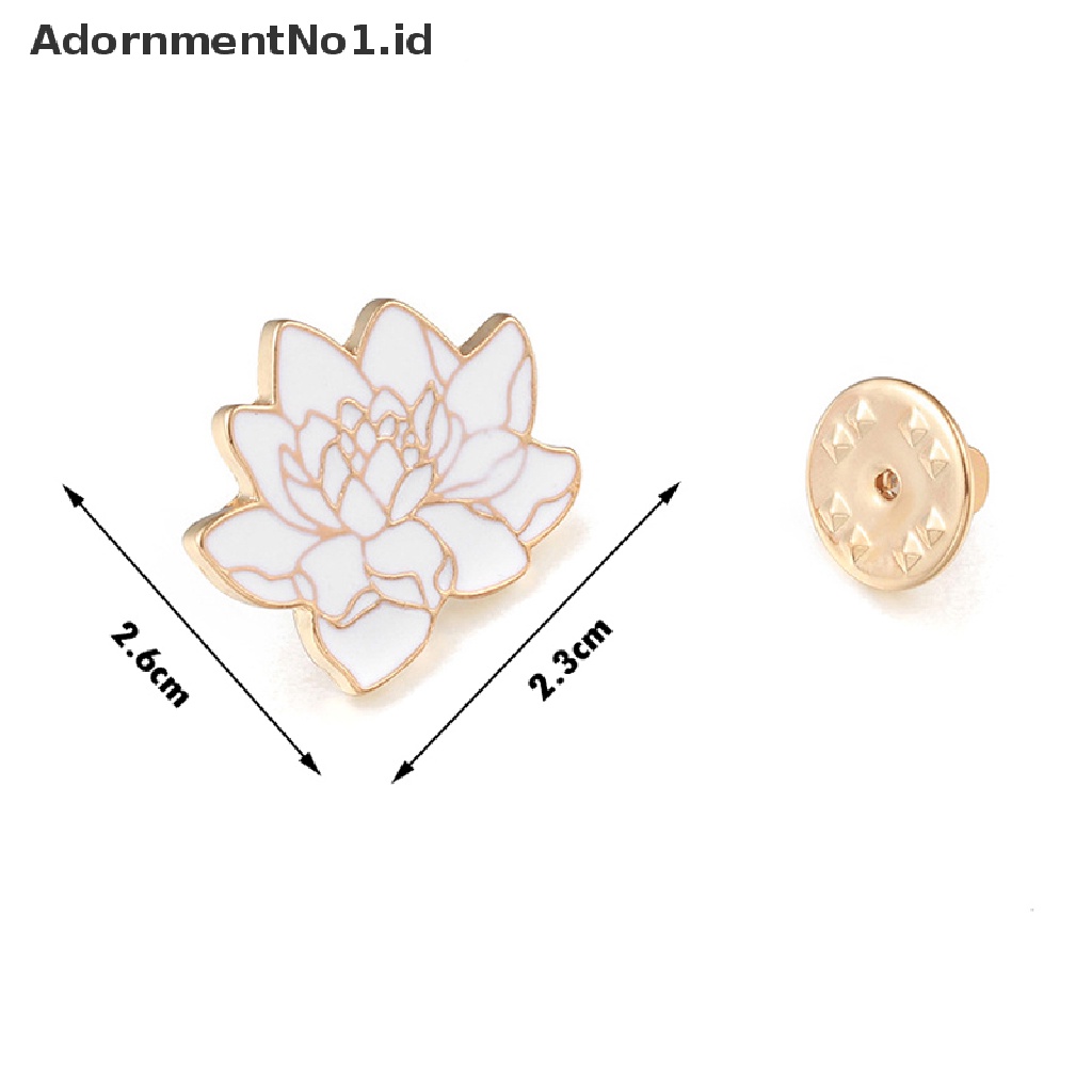 [AdornmentNo1] Buddhism White Lotus Flower Enamel Pin Floral Plant Bros Denim Coat Ransel Lapel Pin Pria Wanita Lencana Perhiasan Jepang Hadiah Syal Kancing [ID]