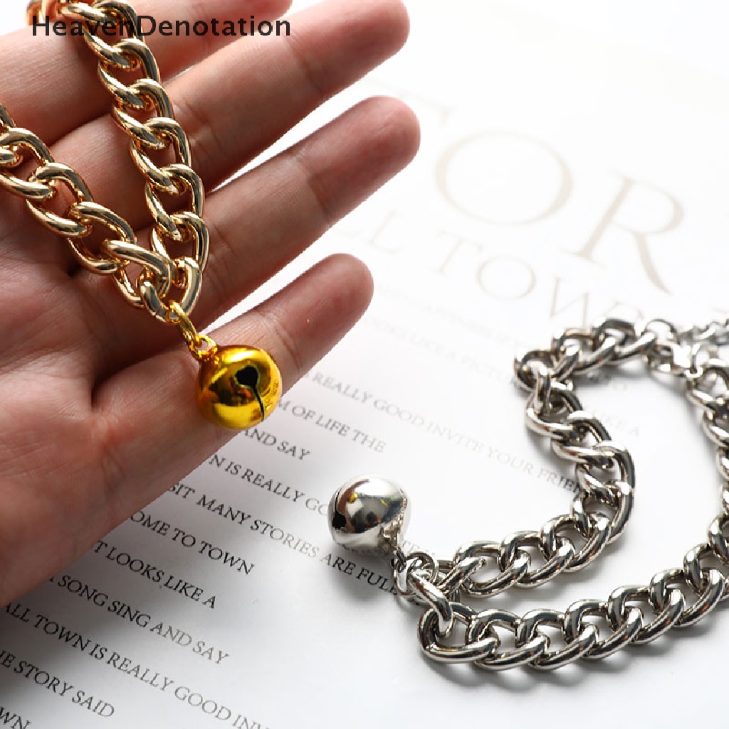 [HeavenDenotation] Training Dogs Collar Cat Pets Cuban Link Thick Chain Necklace Gold 6 / 8 / 10inch HDV