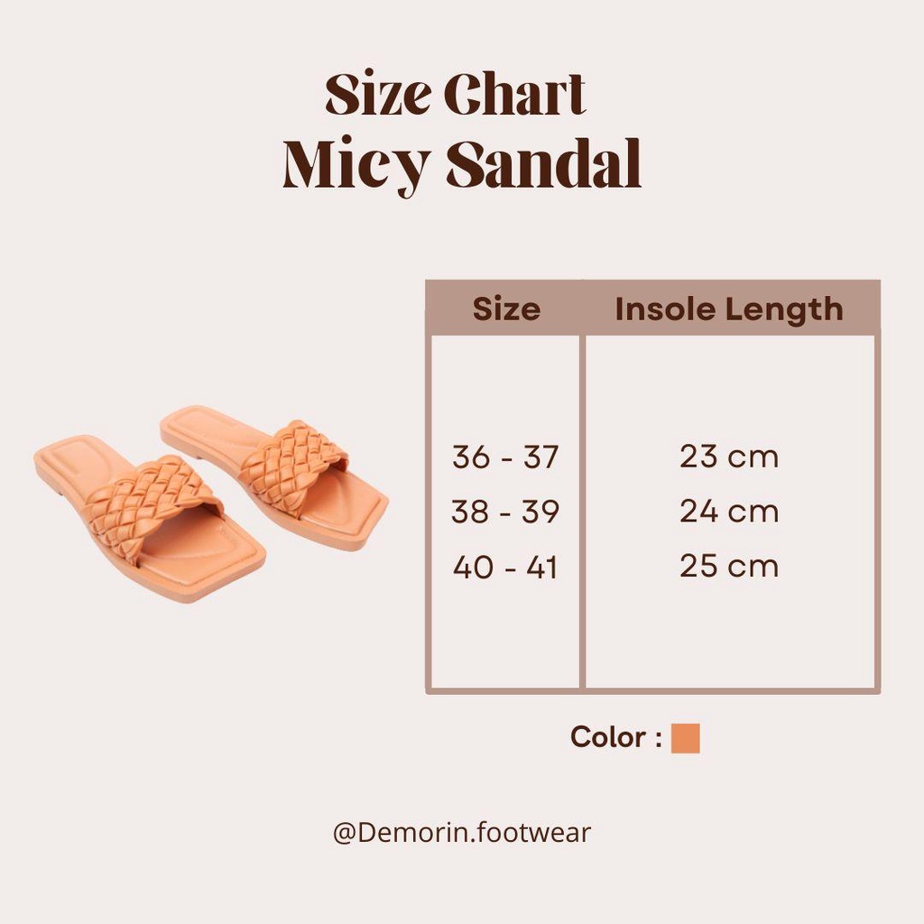 Micy Sandal Selop Wanita Slip On Teplek - Demorin