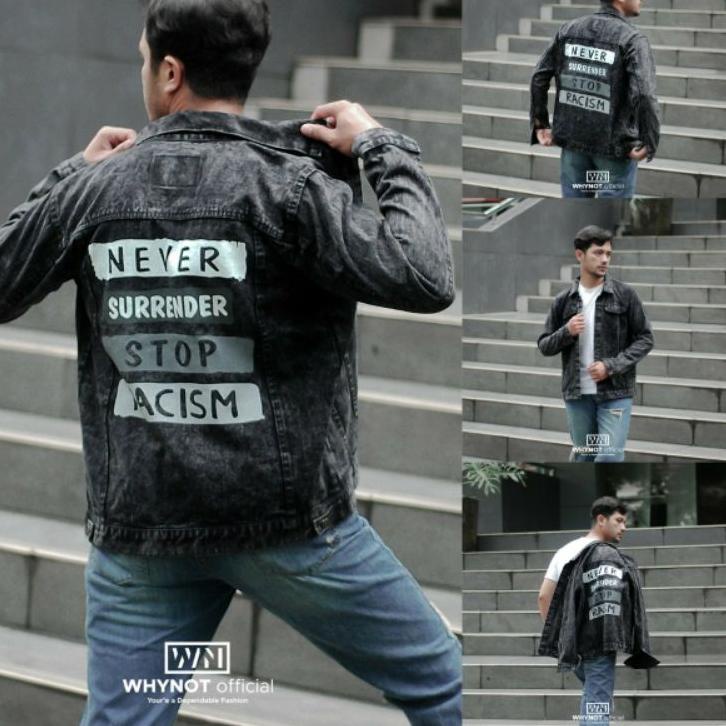 Terlaku.. JAKET JEANS DENIM SABLON BELAKANG - JEANS DENIM PRIA - JAKET JEANS PRIA WANITA - JAKET SAB