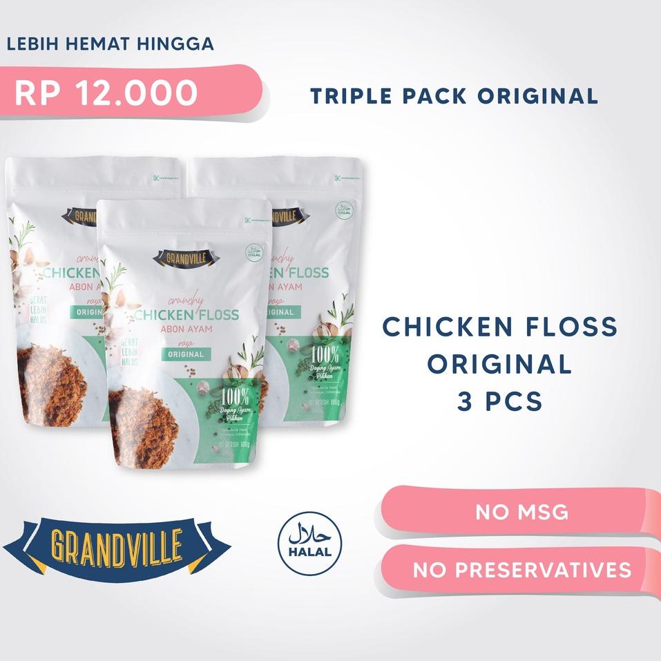 

◙ Grandville Abon AYAM Crunchy Triple Pack Original ★