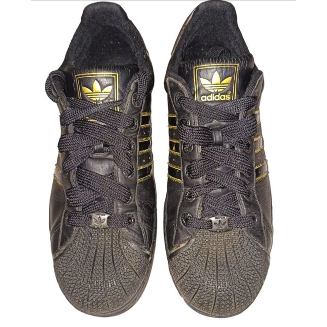 Sepatu branded Adidas Superstar Gold black Original size 46
