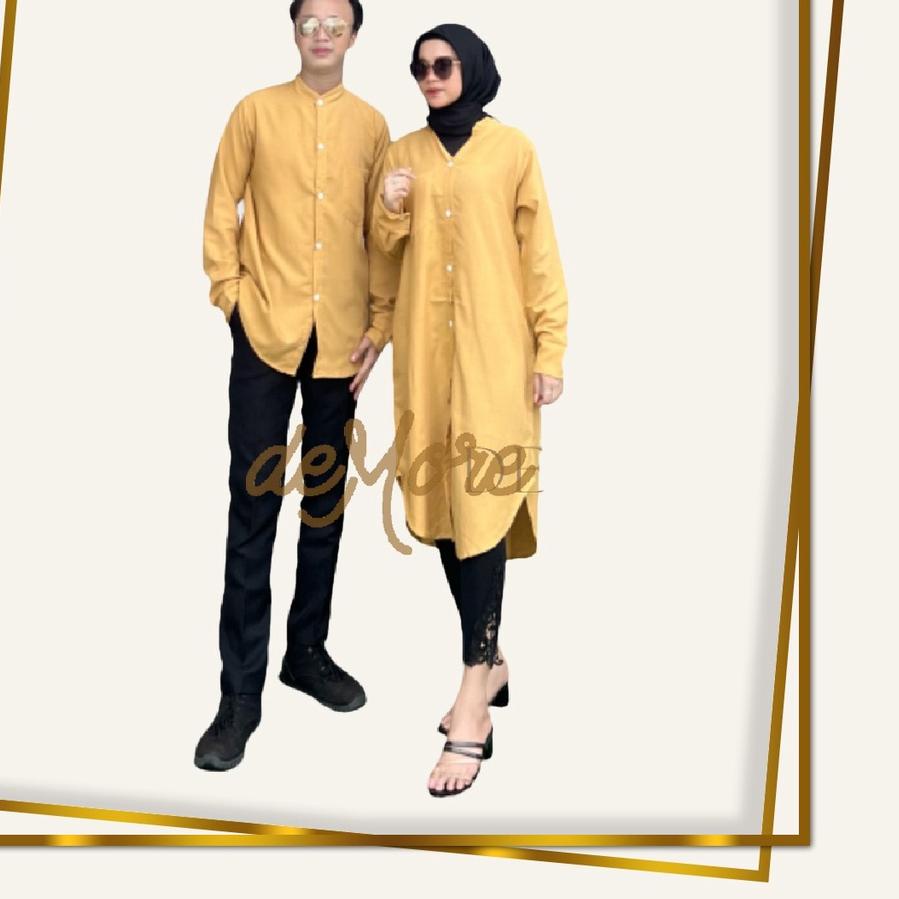 Diskon KEMEJA COUPLE BAJU COUPLE PASANGAN JEANO POLOS DEMORE ✤fib⋆