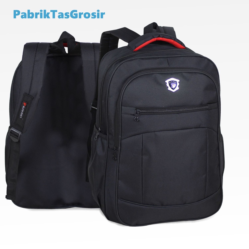 Tas Ransel Elite Polo Sekolah SD SMP SMA Kuliah Kerja Kantor Pria Dinas Backpack Rangsel Punggung Backpack Anak SD SMP Muat Laptop 15 Inch termurah Tas POLO Pria Bahan Impor Jahitan Kuat Bonus Raincover