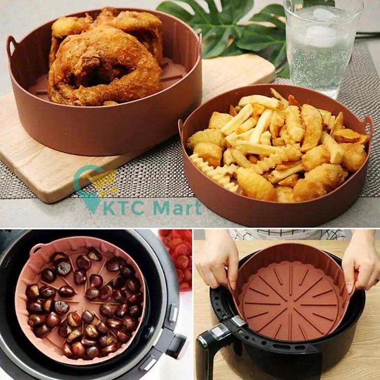 KTCmart - Air Fryer Silicone Pot Silikon Bowl Wadah Tray Nampan Baking Cooking Silicon Awet Murah Oven