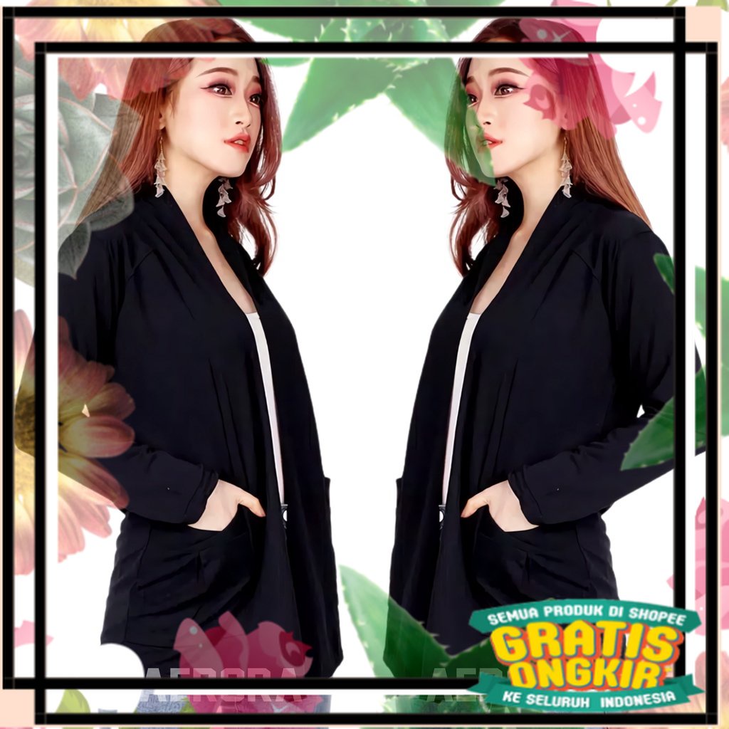 Outer Cardigan Spandek Rayon Polos Wanita Jumbo Premium Terbaru Size XL-L4 Adem Halus / tuniq