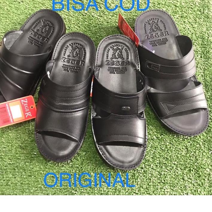 ♖ Sandal Kulit Pria Zeger. Sandal Slop Kulit Asli Cowok Zeger. ORIGINAL ♧