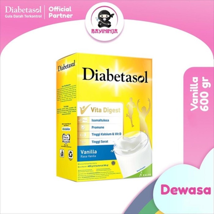 

[ COD ] DIABETASOL Nutrition for Diabetic Susu Diabetes Vanila Box 600g / 600