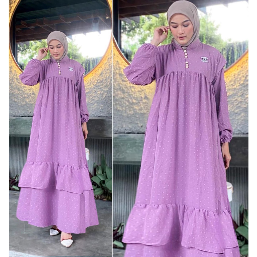 KALLA DRESS CRINCLE POMPOM PREMIUM