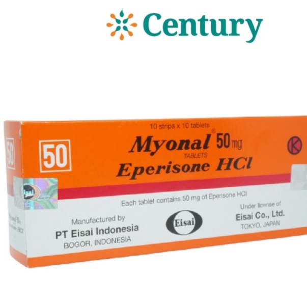 MYONAL 50 MG 1 STRIP ISI 10 TABLET / EPERISONE / NYERI OTOT SENDI
