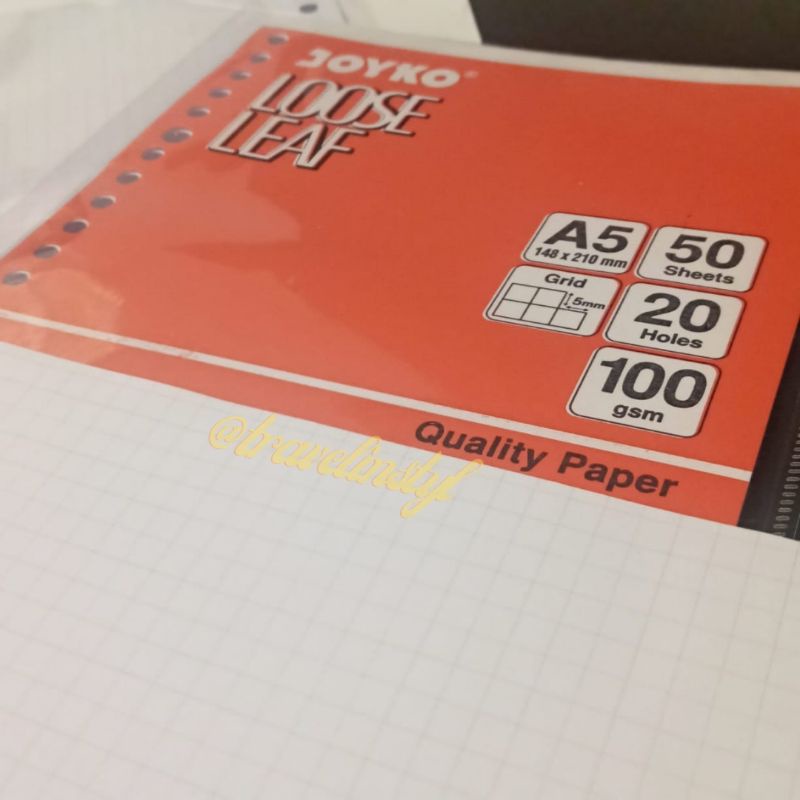 

LOOSE LEAF A5 merk JOYKO isi 50-GRID/Kotak