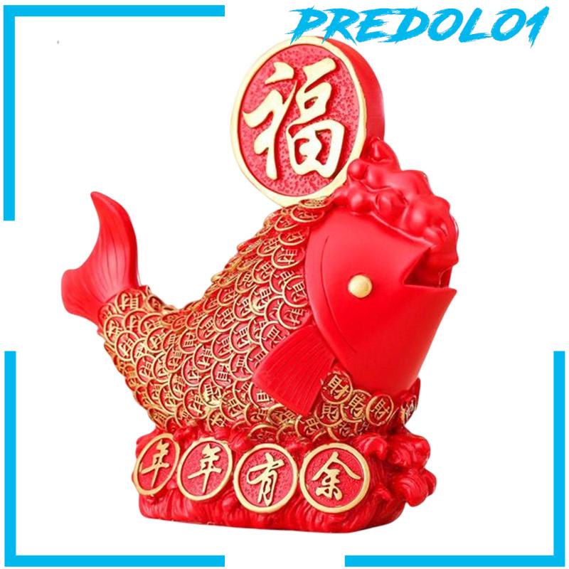 [Predolo1] Patung Ikan Cina Koleksi Hadiah Patung Ornamen Feng Shui Untuk Dekorasi Desktop