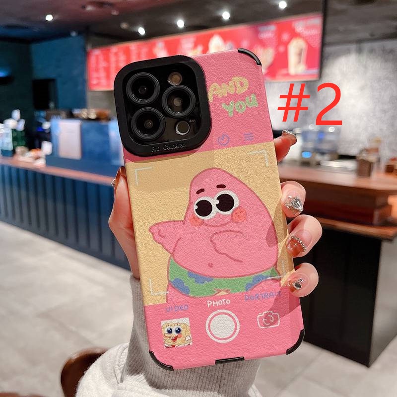 Funny Photo SpongeBob &amp; Patrick Star Soft Case HP iP iPhone 6 6S 7 8 14 + Plus SE 2020 X XS XR 11 12 13 Pro Max New Casing Apple