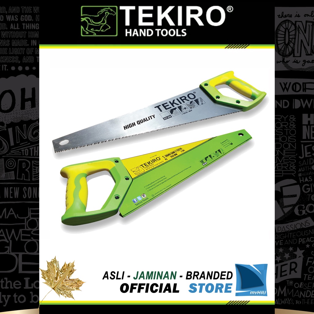 Gergaji Tangan 2 Mata untuk Kayu / Triplek / Gypsum / GRC Board / 2 Teeth Hand Saw TEKIRO