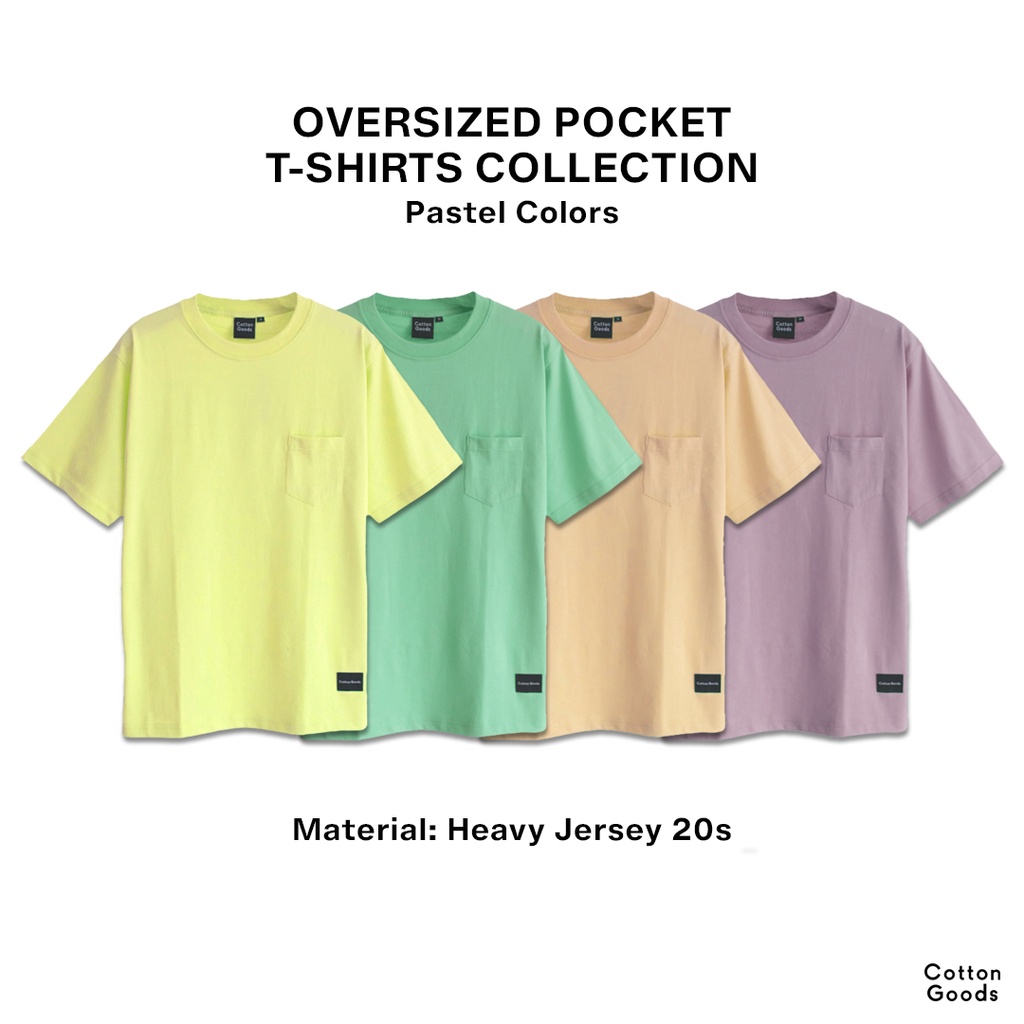 Cotton Goods Kaos Saku Oversize Tebal 20s Pastel Oversized Pocket