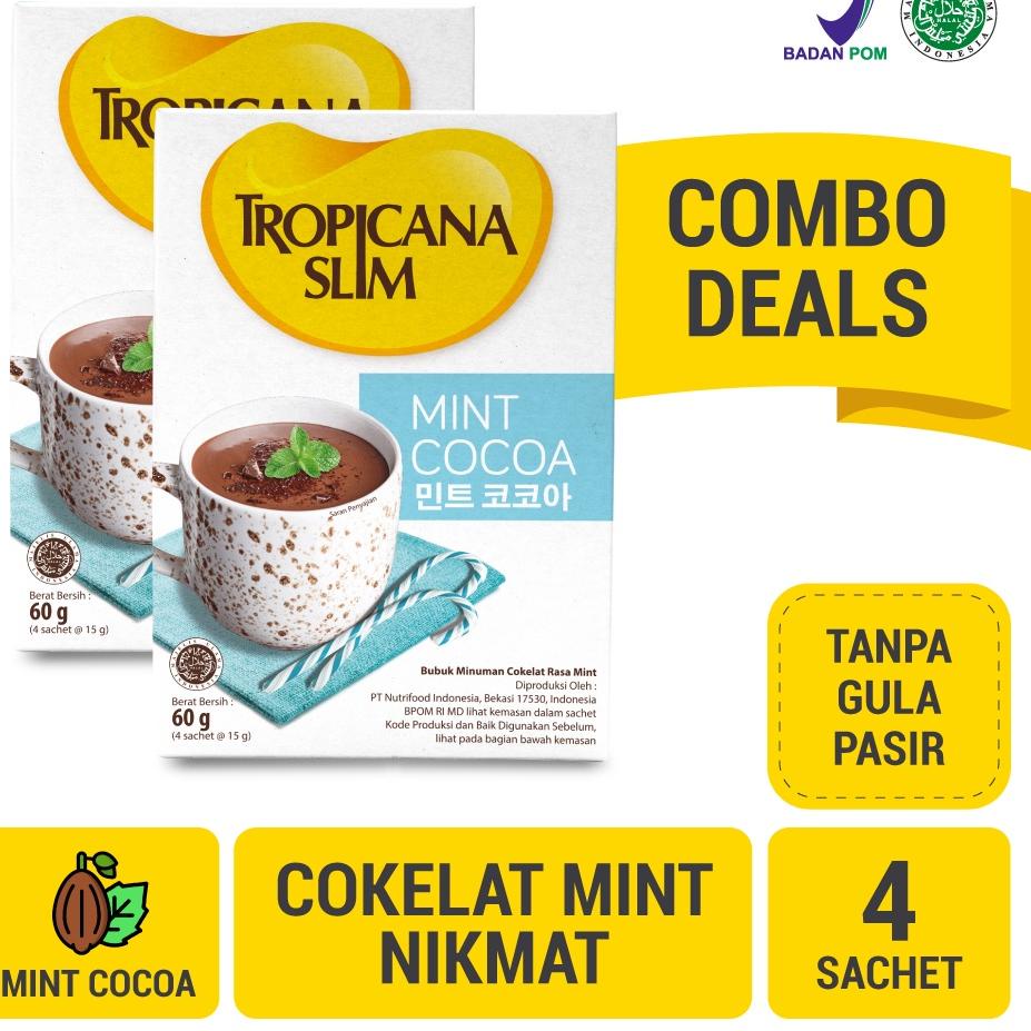 

☜ Twin Pack - Tropicana Slim Mint Cocoa 4 sachet ۞