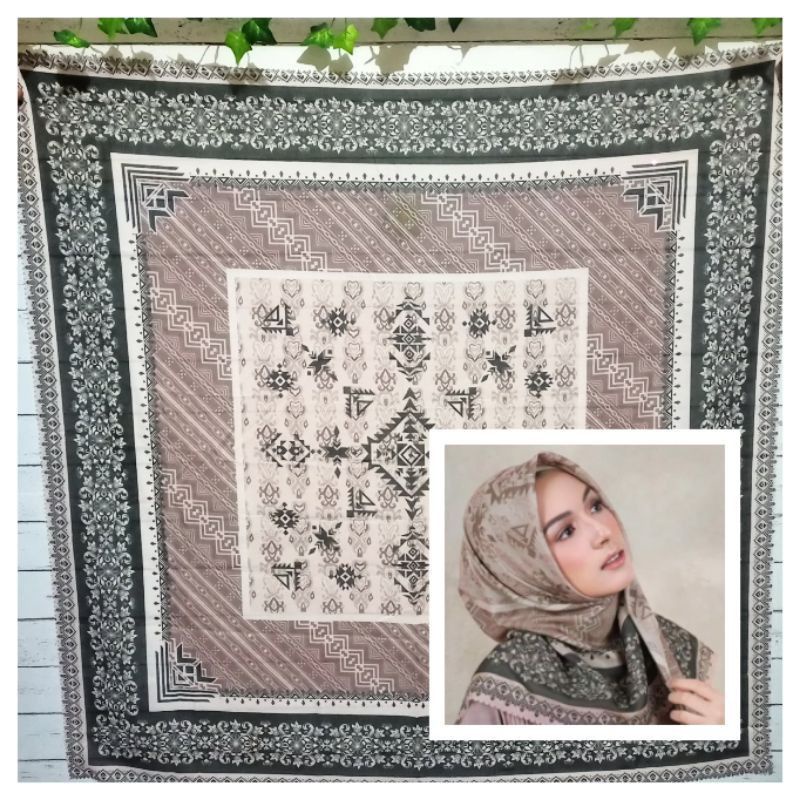 HIJAB SEGIEMPAT VOAL MOTIF MINARA KEYZ HIJAB KH0023