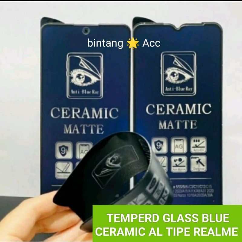 Temperd Glass Blue Ceramic Anti gores Anti pecah Tipe Realme 5/5i