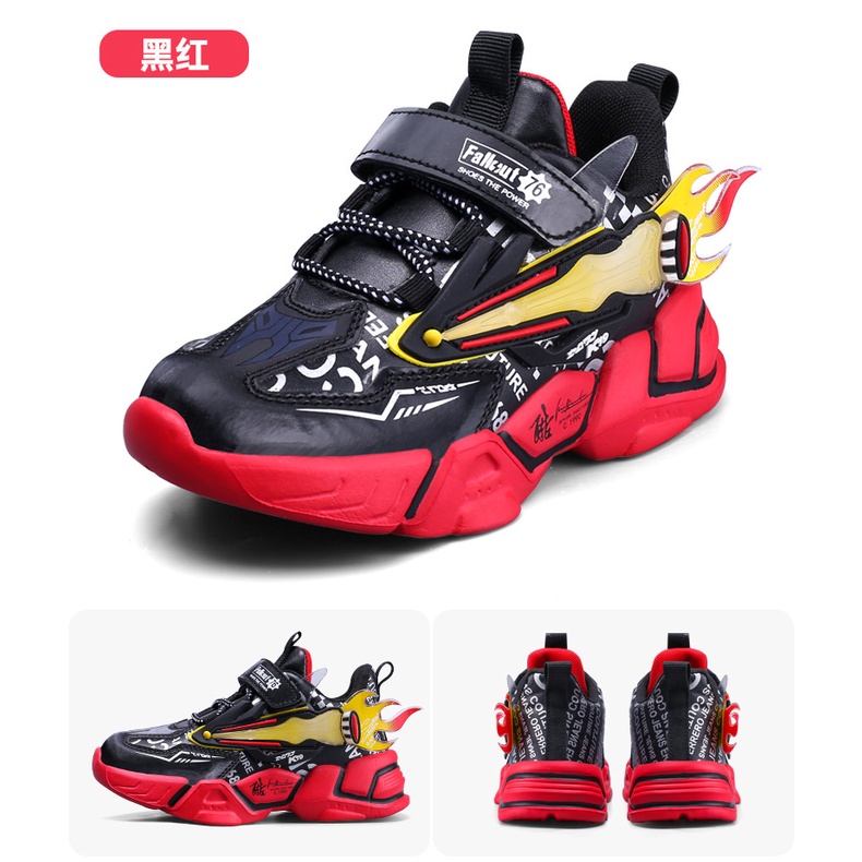 GLORYKIDZ SH2157 Sepatu Sneakers Anak 4 Tahun s.d Dewasa Sport Olahraga Sayap Fire Api Kasual Premium Sol Empuk Dan Ringan Lentur Size 28 - 39