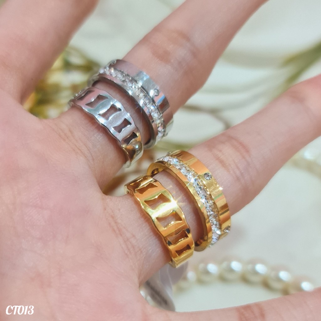 PGX Cincin Titanium Couple Tunangan Aksesoris Fashion Perhiasan Anti Karat - CT013