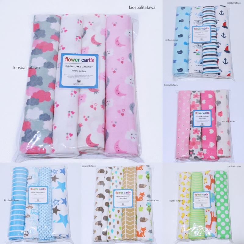 (ISI 4-6 PCS) Bedongan Bayi SNI New Born -  Perlengkapan Baby Selimut Alas Bedong Murah Babycinnamon