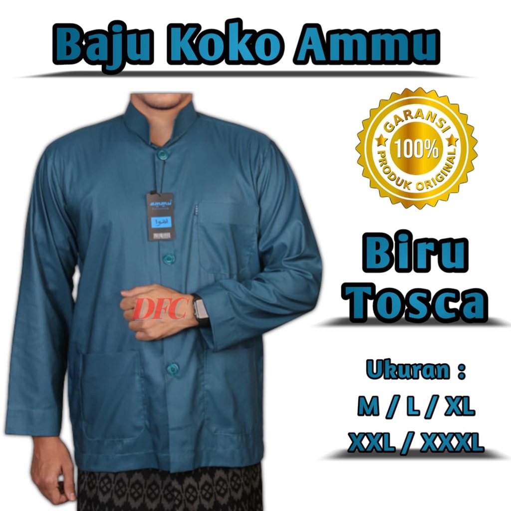 Baju Koko Ammu Tosca Biru Pakaian Muslim Pria Baju Koko Pria Ammu Collection Original Baju Koko Leng