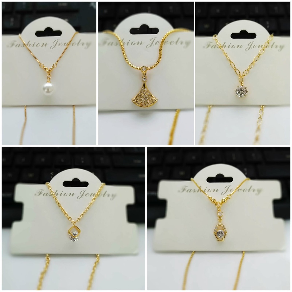 AV61 Grosir Kalung Permata Kalung Dewasa Lapis Emas