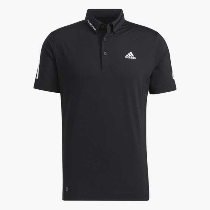 KAOS GOLF PRIA ADIDAS AEROREADY 3-Stripes Polo Shirt - Black ORIGINAL
