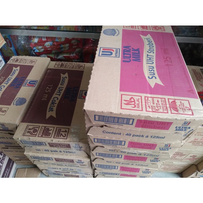 

[ COD ] Susu Ultra 125 ml (1 Dus Isi 40 Pcs) - Strawberi