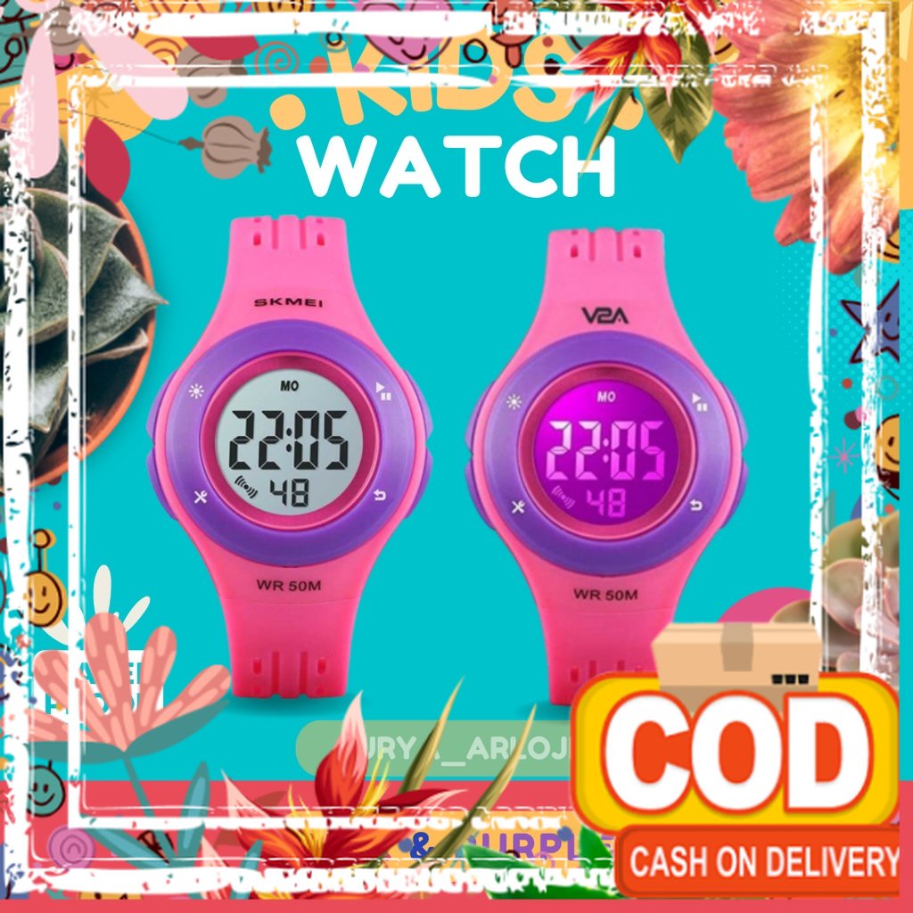 jam tangan anak anak perempuan warna pink tahan air waterproof jam tangan digital anak anak perempua