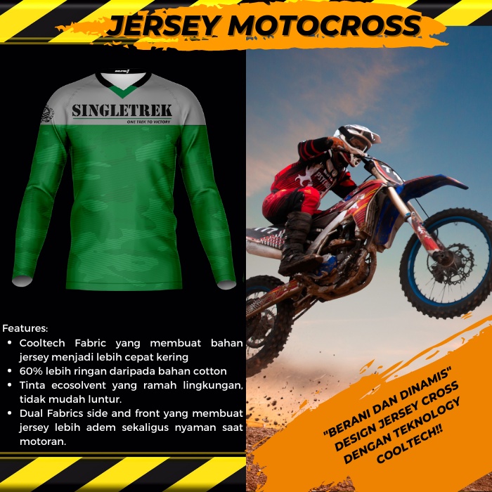 Jersey MotorCross dengan bahan Cooltech Adem Lengan Panjang E3