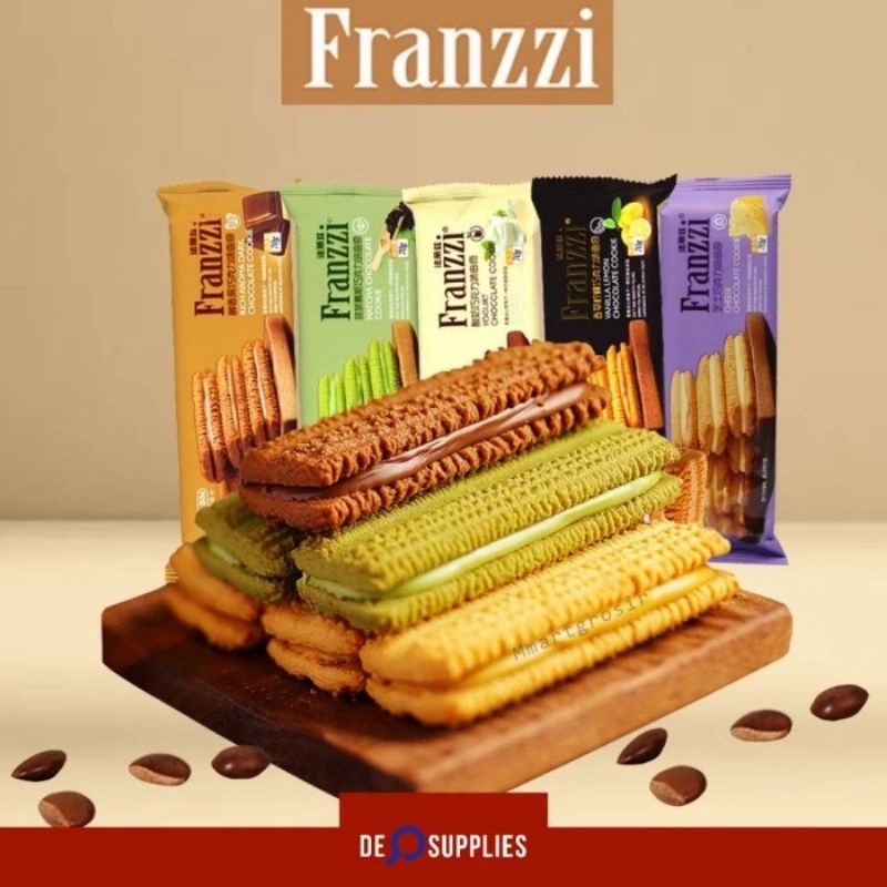 

Franzzi Cookies 70gr - Biskuit Cokelat Vanilla Matcha Cheese Chocolate - Dark Choco