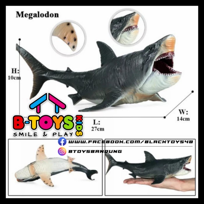 ✿ BISA COD✿ Mainan Figure Dinosaurus Jurassic park Dino Megalodon Shark hiu besar