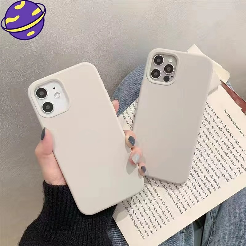 IPHONE Dengan Lo-go Blackcurrant Casing Ponsel Silikon Untuk Iphone14 12 13 11 Pro X/xs Max Anti Jatuh Lembut Penutup Belakang Xr 14Plus Casing