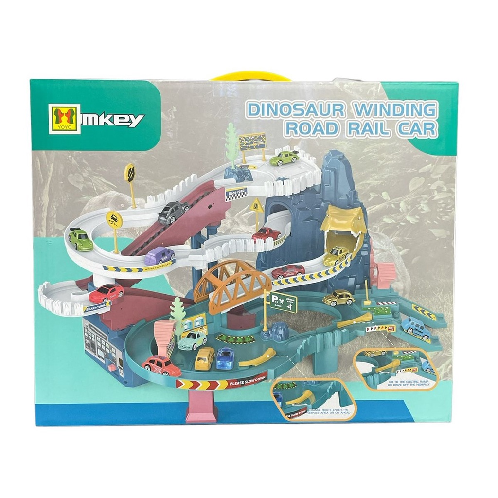 Mainan Anak DINOSAUR WINDING ROAD RAIL CAR Dinosaurus Jalan Berliku