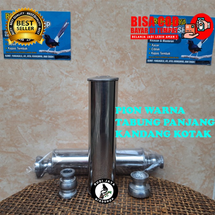 READY PION TABUNG PANJANG WARNA STAINLES SANGKAR KANDANG PLECI PCMI KOTAK BURUNG KECIL PRENJAKCIBLEK
