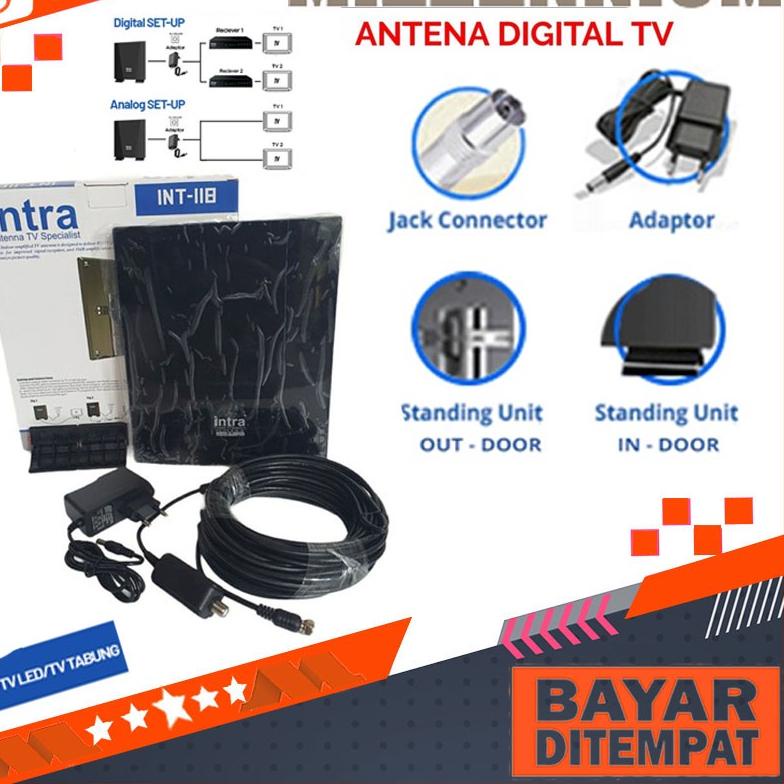 ♂ Antena TV Antena Digital Antena Dalam/Luar Intra 118 Bisa Tv Tabung LED Set Top Box ➶