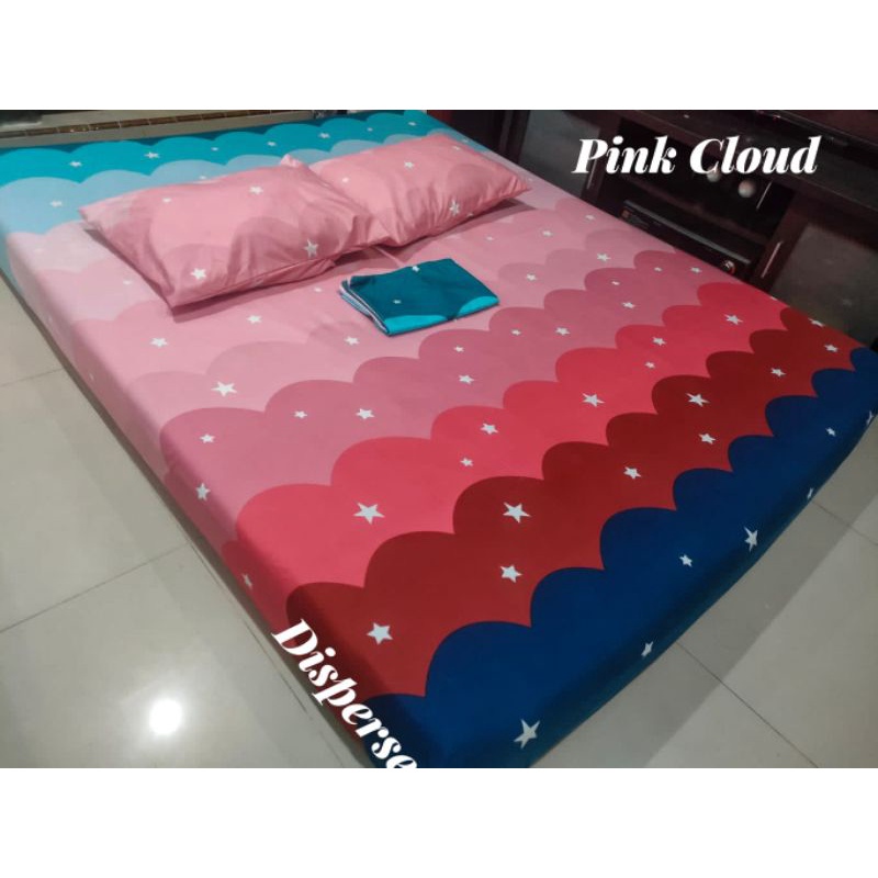 Sprei Aesthetic Cloudy Pastel Motif Awan Bahan Katun Adem