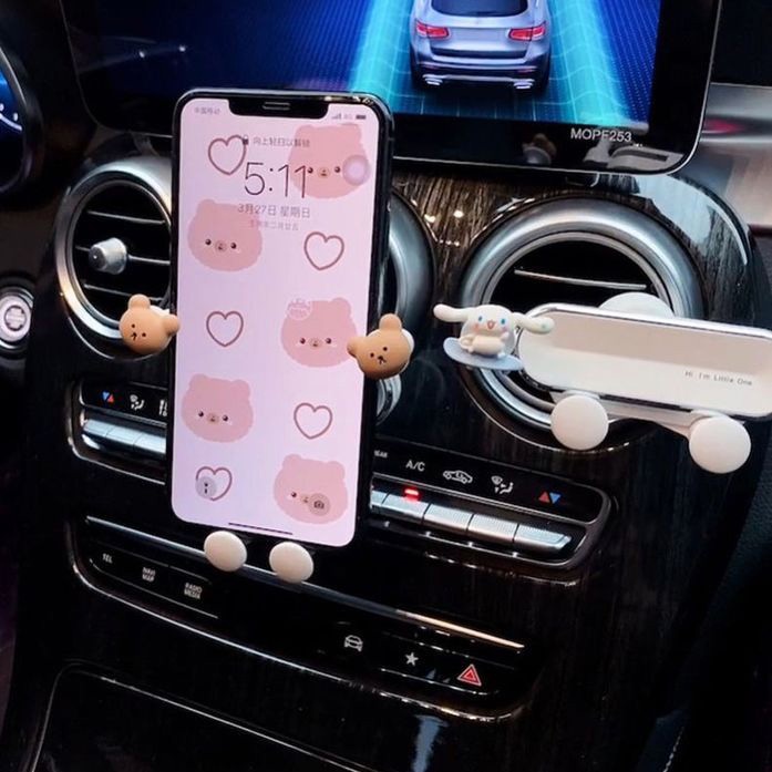 Bracket Ponsel Mobil Kartun Baru Ac outlet Udara Navigasi Ponsel Tetap Braket Penyangga