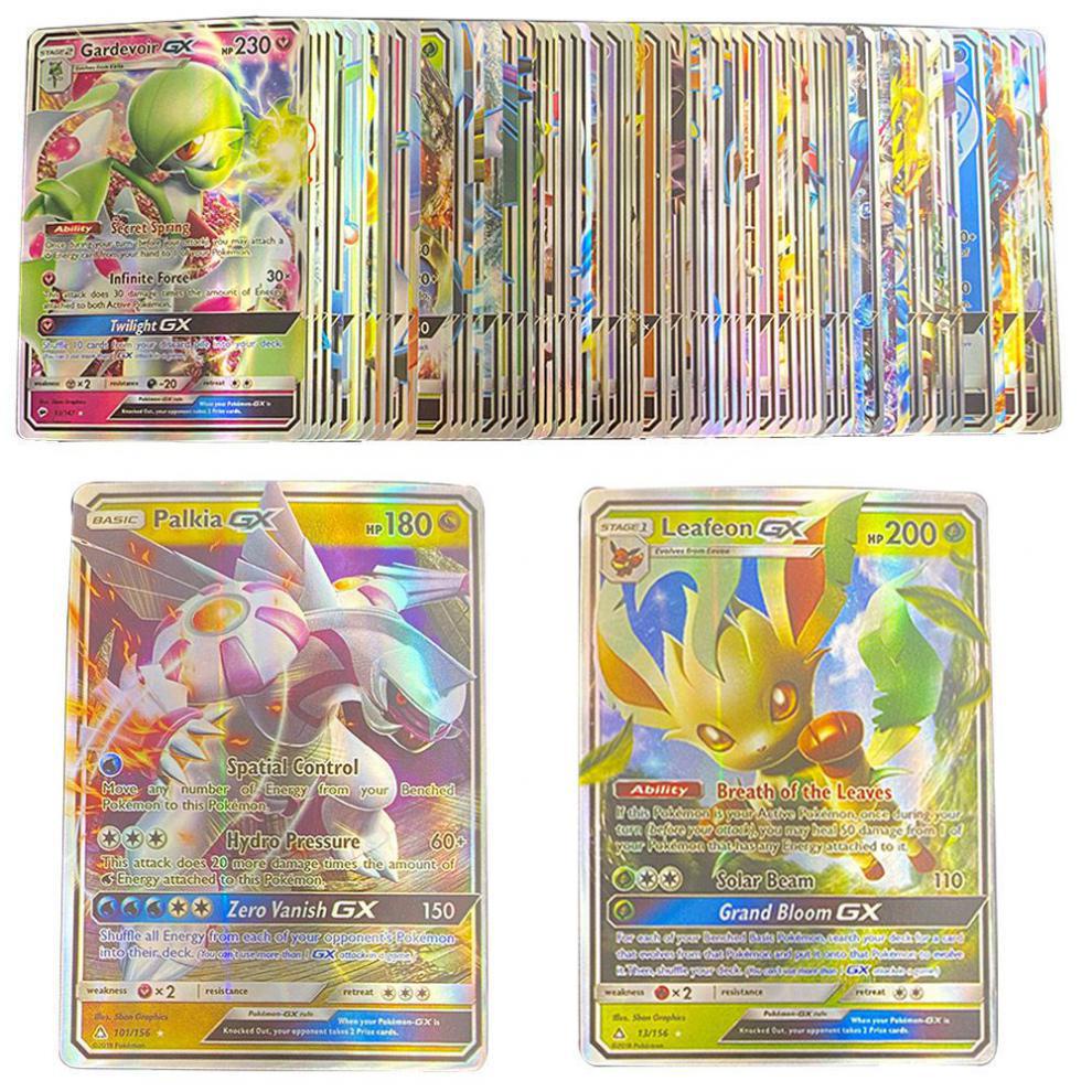 2023baru 120Pcs/Box Kartu Bersinar Pokemon Inggris GX Mega Trainer Card Game Mainan Battle Booster Collection Hadiah Untuk Anak-Anak Dewasa