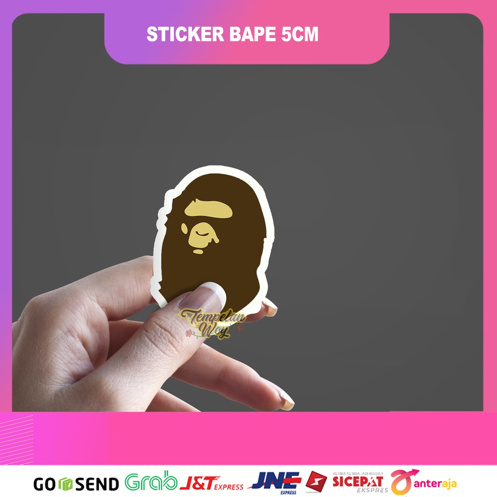 

Stiker Sticker bape bathing ape, stiker logo brand untuk tumblr, sticker helm atau laptop anti air