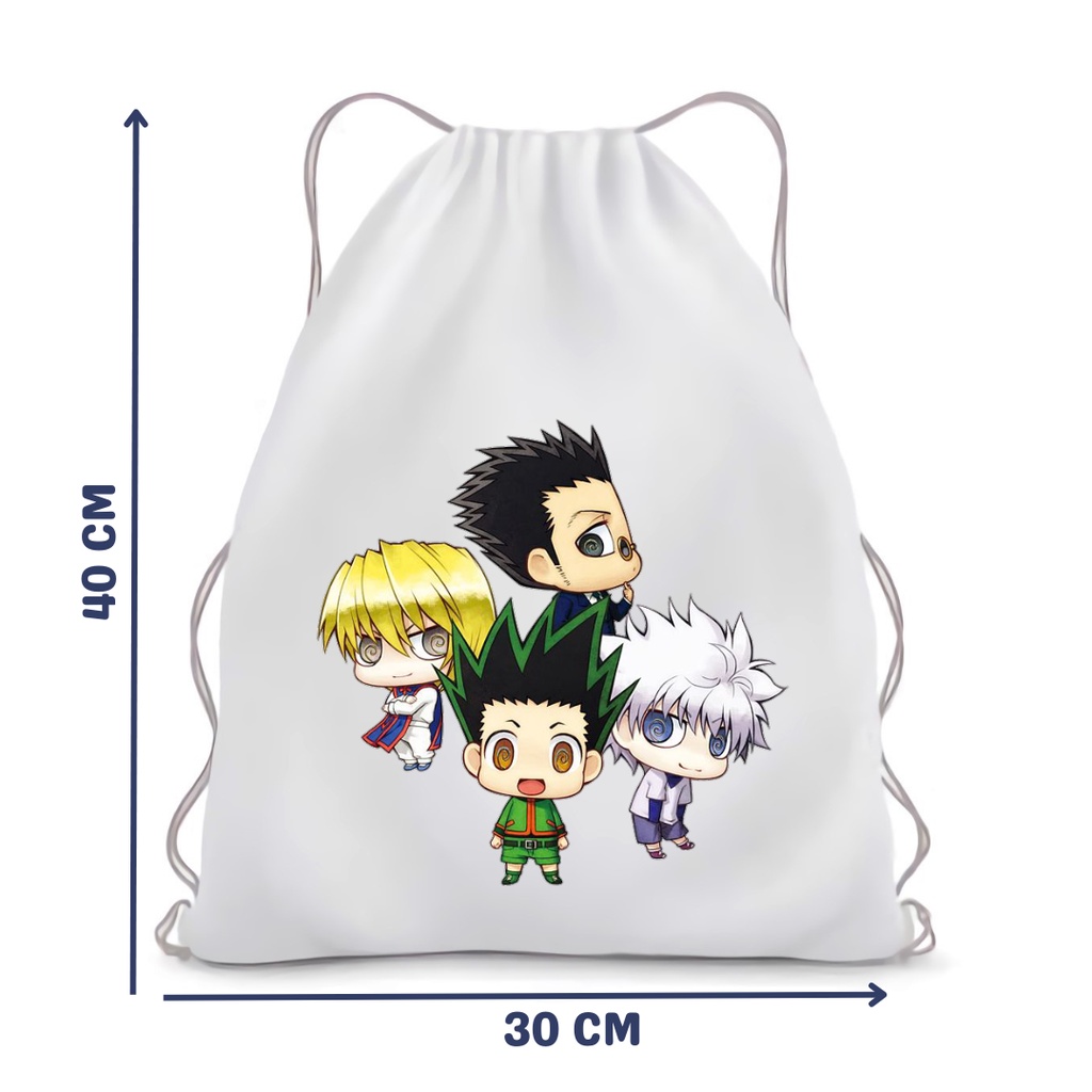 BISA CUSTOM NEW HUNTER X HUNTER Stringbag Ransel Serut anime manga merchandise Jepang || KiiyoomiiI ||