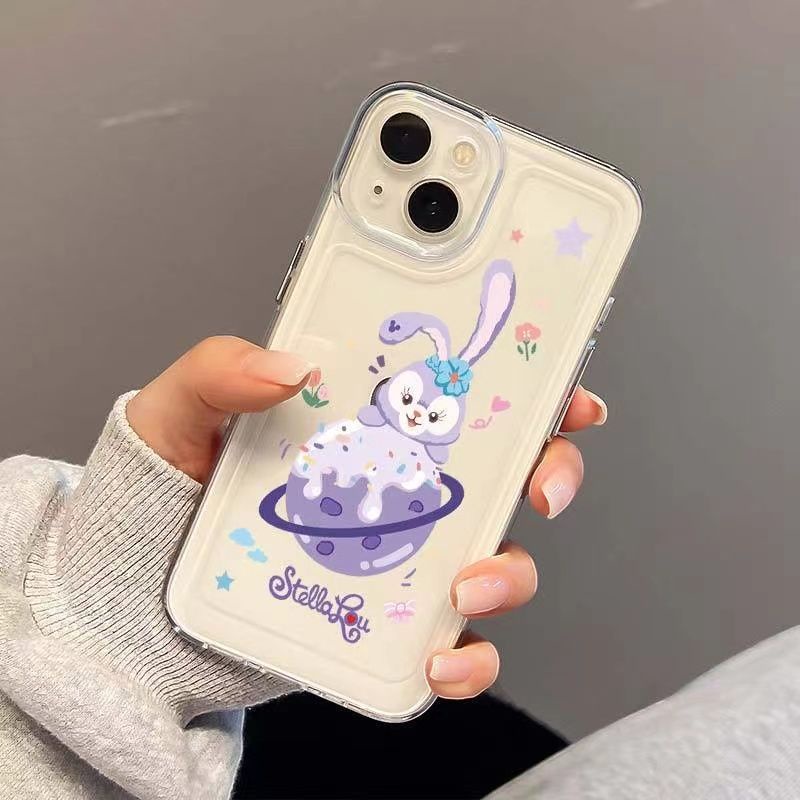 IPHONE Kelinci Lucu Soft Phone Case Kompatibel Untuk Iphone14 13 11 12 Pro XS Max Casing XR X8 7 6S Plus Silikon Transparan TPU Shockproof Cover