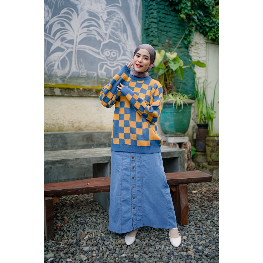 MISHA KNIT OVERSIZE / ATASAN WANITA / RAJUT KEKINIAN / KNIT KECE