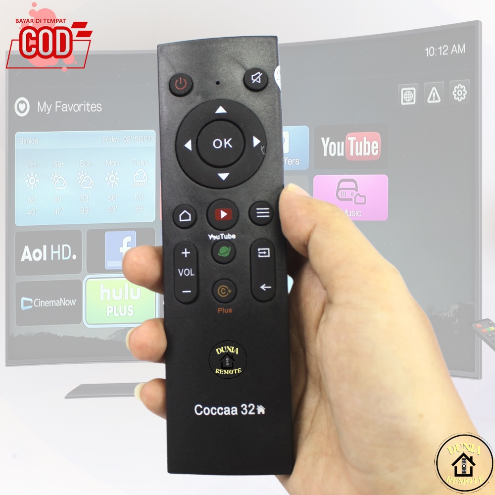 Remot Remote Coocaa 32 TV LCD LED Android Digital Smart TV Tombol Youtube (32S3U, 32K5C 40K5C)