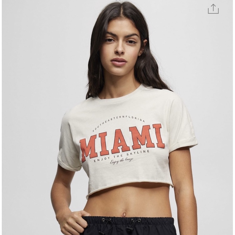 Kaos pull&bear crop new arrival