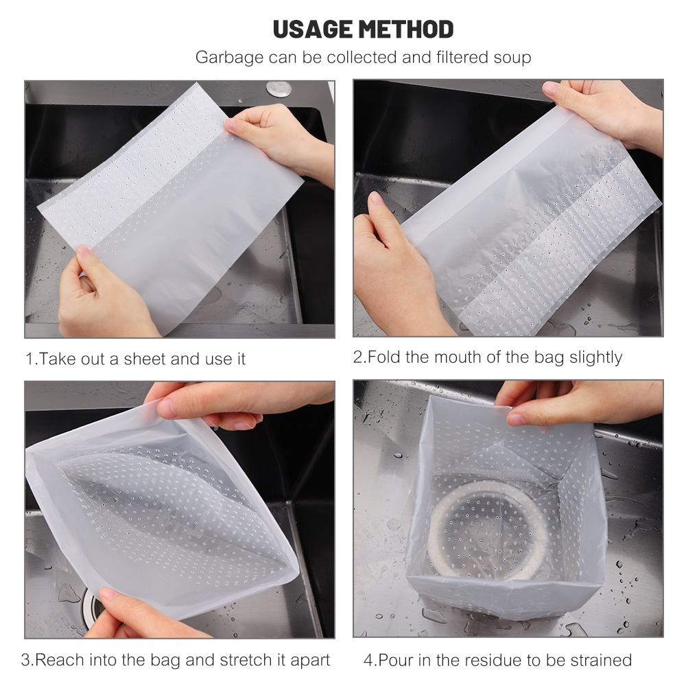 1 /10Pcs Dapur Sekali Pakai Mandiri standing Drain Bag Sewer Drain Anti-blocking Garbage Bag Mesh Wastafel Kantong Sampah